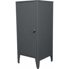 Ziglat 1110 Serisi Kilitli Metal Home Office Dolabı Metal Kapaklı Antrasit Gri 450X1050X450 mm