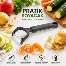 Paslanmaz Bıçaklı Pratik Soyacak, Meyve & Sebze, Havuç, Patates, Kabak, Salatalık Soyucu, Asılabilir Soyma Aparatı (1)