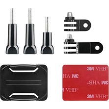 Gplus BS07KV 7 Parça Oval Zemin Kavisli Yüzey Vidalı 3 Yollu Aksiyon Kamera Uyumlu 3m Yapışkan Motor Kask Bağlantı Seti