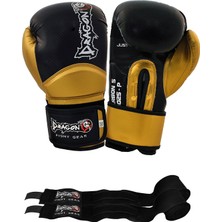 Dragon Carbon 5 Siyah-Altın Renk Boks Eldiveni ve Bandaj 2’li Set 10 oz Kullanım Amacı: Boks