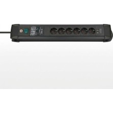 Brennenstuhl Premium-Line 6’lı 30.000 Amper Aşırı Gerilim Korumalı Priz – 3 M Kablo & 2 USB