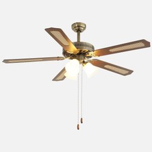 TeknoKapsül Dlc Karayel 132CM Bakır Motor 3 Lambalı Tavan Vantilatörü Ahşap