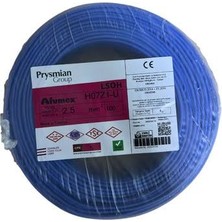 Prysmian Yanmaz Prisman 2.5 Mm² Nyaf Kablo Mavi Tek Damarlı Esnek Bakır Kablo 100MT