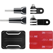 Gplus BS06K 6 Parça Oval Zemin Kavisli Yüzey 3 Yollu Aksiyon Kamera Uyumlu 3m Yapışkanlı Motor Kask Bağlantı Seti
