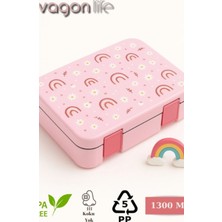 EyER Shoping Vagonlife Yeni Nesil Çocuk Beslenme Kutusu Tek Katlı - Bölmeli Lunch Box - 1300 Ml. (Plastik Pp5 Malzeme)