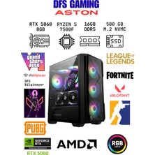 DFS Bilgisayar Dfs Gaming Aston Ryzen 5 7500F-B650M-RTX 5060-16GB RAM-512GB M.2 Ssd-Oyuncu Bilgisayarı
