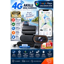 Visenox 4g Akıllı Araç Kamerası 1080P Full Hd Gps Konum Takip G-Sensor 24 Saat Park Izleme Uzaktan Erişim 3.5m Obd Kablo 3AY 5gb Hediye