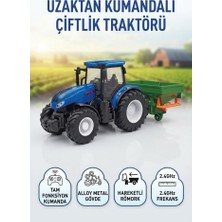 Pasifik Oyuncak Uzaktan Kumandalı Gerçek Görünüşlü 1:24 Ölçekli 6 Fonksiyonlu Çiftlik Aleti Römorklu Oyuncak Traktör