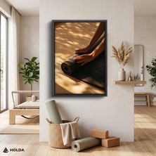 Holda Props Siyah Renk Çerçeveli Mdf Tablo Yoga Matı Spor Tablo Duvar Dekorasyonu