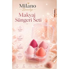 Milano Beautys 4'lü Makyaj Süngeri Seti Saklama Kutulu Sünger Seti