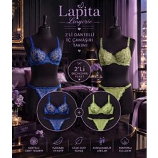 Lapita Lingerie 2 Li Balenli Takım Mavi ve Çağla Yeşili