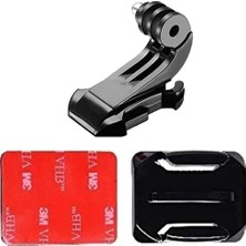 Gplus BS03KJ 3 Parça Oval Zemin Kavisli Yüzey J-Hook Aksiyon Kamera 3m Yapışkan Motor Kask Bağlantı Seti