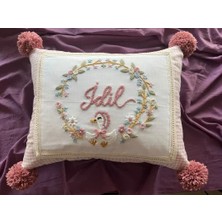 Punch Passion Bebek Takı Yastığı, Punch Nakışlı (35X45 -Iç Dolgulu) Isme Özel Bebek Hediyelik, KIRLENT-PP.BTY.0035