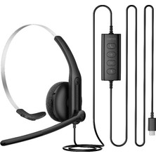 Edifier CC100 Usb-C/usb-A Kablolu Mono Çağrı Merkezi Kulaklığı – Aı Mikrofon Noise Cancelling, 240° Döner Mikrofon - Siyah