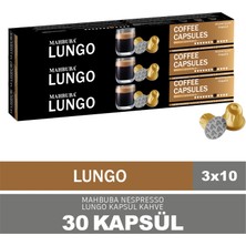 Mahbuba 30'lu 3x Lungo Kapsül %100 Arabica Kahve (Nespresso Uyumlu Alüminyum)