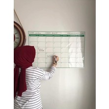 Kağıt Aylık Planlayıcı Takvim Akıllı Tahta Yazı Tahtası + Kalem Duvara Cama Tahtaya Uygulanır