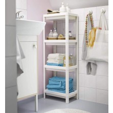 Trend Maison Çok Amaçlı Raf Ünitesi 4 Katlı Mutfak Banyo Düzenleyici Organizer Vesken Beyaz