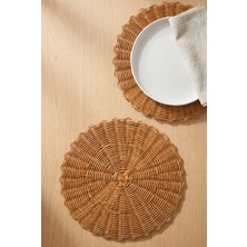Digithome 6'lı Hasır Rattan Supla Amerikan Servis 35 cm M-1789