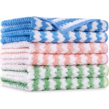 Mikrofiber Temizleme Bezleri, 6 Adet Süper Emici Mikrofiber Temizleme Bezi, Yeniden Kullanılabilir Mikrofiber Bulaşık Bezleri, Ev, Mutfak Için Çok Amaçlı Temizlik Havluları, Boyut 25 x 25 cm