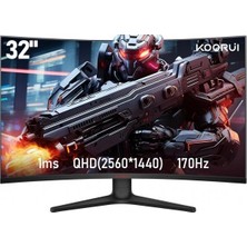 Koorui 32E6QC 31.5" 1 Ms 2k Curved 170 Hz Oyuncu Monitörü Teşhir
