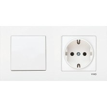 Karre Beyaz 2'li Set Anahtar ve Topraklı Priz Set