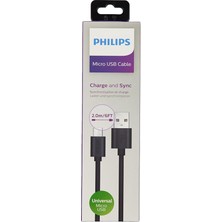 Usb-Micro USB Şarj Kablosu, 2 Metre, Pvc, Siyah (DLC3106U/00)