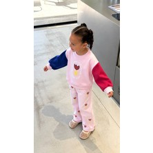 Unicorn Kids Kız Çocuk Pembe Lale Desen Alt Üst Takım