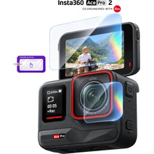 CoverZone INSTA360 Ace Pro 2 Temperli Ekran Koruyucu 9h Sertlik, Ar Yansıma Önleyici, Parmak Izi Önleyici, Ar/af Kolay Uygulama