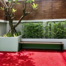 Ayrex Çim Halı Suni Yapay 7 mm Hav Yüksekliği Dekoratif Kesme Kaymaz Balkon Bahçe Teras Kırmı