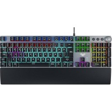 F2058 Bilek Destekli Rgb Makrolu Mekanik Kablolu Oyuncu Klavyesi