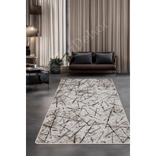 Ayrex Halı Vizon Cool Karo Yıkanabilir Kaymaz Kesme Ince Yolluk Kilim Salon Halısı Modelleri, Ka