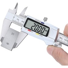 Elektronik Kumpas 0-150MM LCD Dijital Ekranlı Yüksek Hassasiyetli Dijital Sürmeli Ölçme Cetveli Çap/iç Çap/adım Farkı/nlik Ölçümü Için Paslanmaz Çelik Kaliper