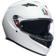 K3 Motosiklet Kaskı Kapalı Kask Mono White M