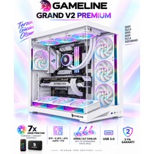 Gameline Leon V2 Grand Premium 7x ARGB PWM Fan Ultra Airflow ATX Gaming Bilgisayar Kasası Beyaz
