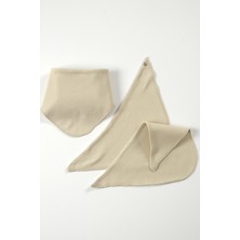 Tiny Lamb Caramel Bebek Bandana Önlük %100 Pamuk ve Çıtçıtlı Bebek Boyunluğu