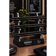 Midex GFK-801BK-3X 5A Bateri Baget Kırılmaz Polyemid Siyah Davul Bageti 5A Drumsticks 6 Adet