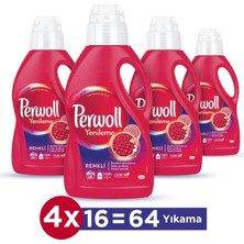 Perwoll Hassas Bakım Sıvı Çamaşır Deterjanı 4 x 1L (64 Yıkama) Renkli Yenileme