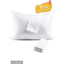 10'lu Çizgili Saten Yastık Kılıfı – 50x70 Cm, 83tel