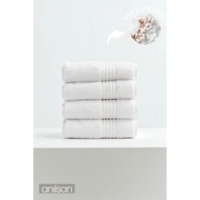Anılsan 4'lü Çizgili El Havlusu - 50x90 Cm, 180gr, %100 Pamuk, Spa Ve Otel Havlusu