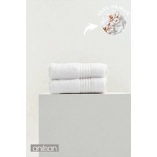 Anılsan 2'li Çizgili El Havlusu - 50x90 Cm, 180gr, %100 Pamuk, Spa Ve Otel Havlusu