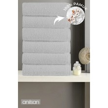 Anılsan 6'lı Beyaz Banyo Havlusu - 70x140 Cm, 490 Gr, %100pamuk, Spa Ve Otel Havlusu