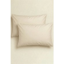 Anılsan Camelia 2'li Bej Yastık Kılıfı – 50x70 Cm, %100 Pamuk