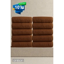 Anılsan 10'lu Düz Beyaz El Havlusu - 50x90 Cm, 225 Gr, %100 Pamuk, Spa Ve Otel Havlusu