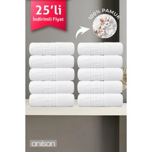 Anılsan 25'li Greek Beyaz Banyo Havlusu - 70x140 Cm, 490 Gr, %100pamuk, Spa Ve Otel Havlusu (25 Adet)