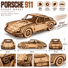 Algwood 3D Ahşap Araba Maketi Porsche 911 (Bj '64) Klasik Model - 154 Parça Kendin Yap Kiti