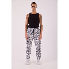 Super Blue Mexico Erkek Beyaz Harf Desenli Jogger