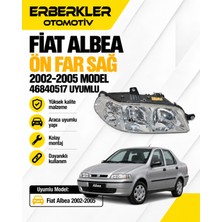 ERBERKLER Fiat Albea 2002-2005 Model Ön Far Sağ 46840517 Uyumlu