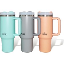 Morning Vaha 1200 ml Termos Mug, 3 Kademeli Çevirmeli Kapak, Gri SI2440217