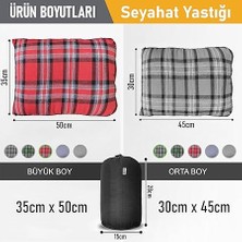 Kamp Yastığı, Seyahat Yastığı, Silikon Elyaf Dolgulu Hafif Küçük Yastık, Orta Sertlikte, Nefes Alabilir Kılıf, Kamp, Uçak ve Araba Için Ideal 35X50CM Polar Antrasit