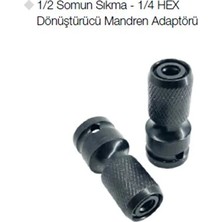 Gfb 2794 1/2 Somun Sıkma - 1/4 Hex Dönüştürücü Mandren Adaptörü - 5 Adet